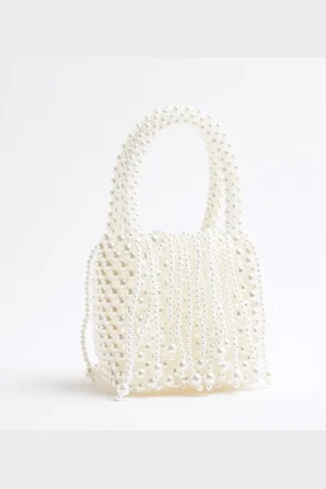 River Island Bolso de mano de perlas de imitación de