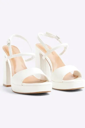 River Island Zapatos blancos de tacón con plataforma de