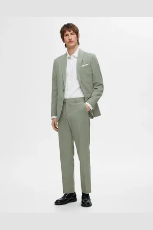 SELECTED Pantalones de traje verde salvia de
