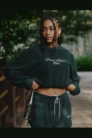 4th & Reckless Sudadera corta de tejido rizado Bay de x Loz Vassallo