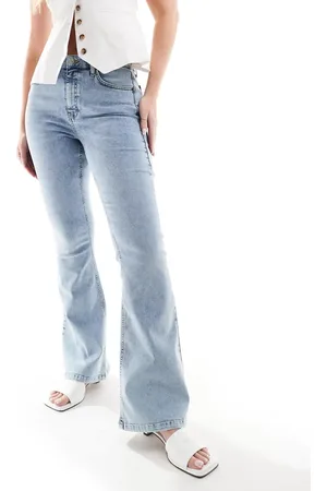 Topshop Vaqueros descoloridos de talle alto y corte acampanado Jamie de -Azul