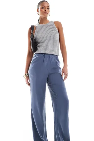 ASOS Pantalones dad azul lavado de pernera ancha de Tall (parte de un conjunto)