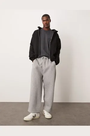 ASOS Joggers capri gris jaspeado de pernera ancha de