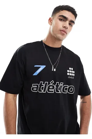 ASOS Camiseta negra extragrande con estampado gráfico deportivo de