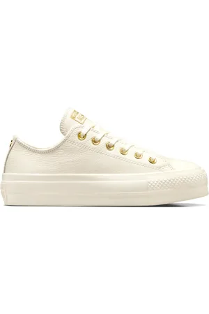 Converse Zapatillas de deporte color garza y doradas con plataforma Chuck Taylor All Star Lift Platform Golden de -Marrón