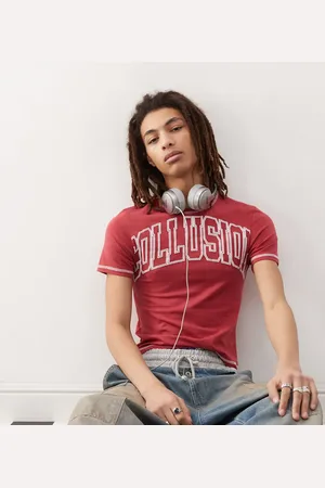 COLLUSION Camiseta con logo bordado de -Rojo