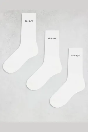 GANT Pack de 3 pares de calcetines deportivos blancos con logo de
