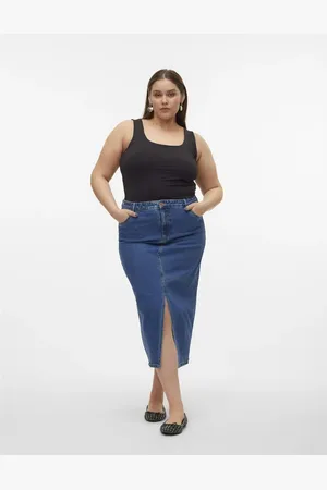 VERO MODA Falda vaquera azul medio de