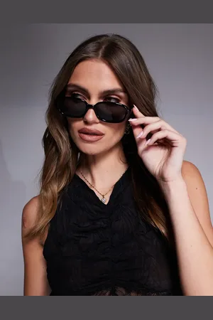 Quay Australia Gafas de sol negras redondas estrechas Could Never de Quay
