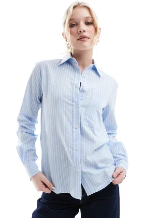 Daisy Street Camisa azul con raya diplomática de