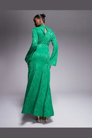 DASKA Vestido largo con cuello alto de