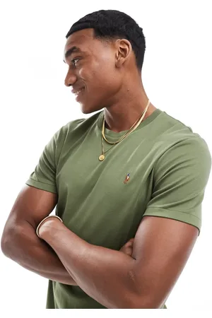 Ralph Lauren Camiseta verde con logo de algodón pima Icon de -Gris