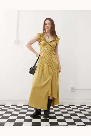 Reclaimed Vestido largo con detalle fruncido de