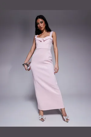 ASOS Vestido de tubo midi de corte con detalle de copas de tejido efecto neopreno de