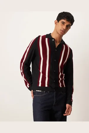 ASOS Polo a rayas holgado con botones de