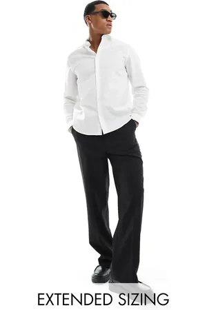 ASOS Camisa de vestir blanca de corte estándar de lino de