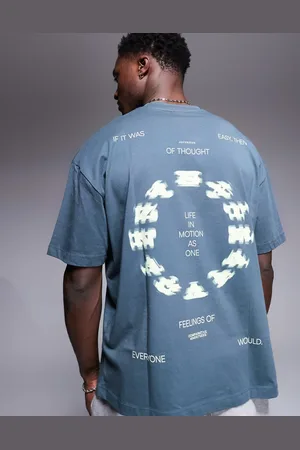 ASOS Camiseta gris carbón extragrande con estampado gráfico deportivo de -Verde