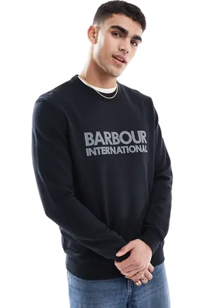 Barbour Sudadera negra con cuello redondo Jason de