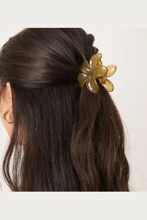 DesignB London Pinza para el cabello en forma de flor de -Verde