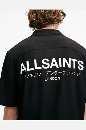 AllSaints Camisa negro azabache y color crudo de manga corta de Underground
