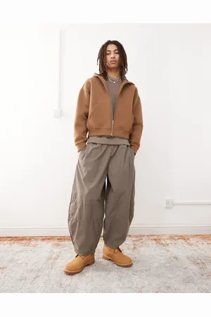 Reclaimed Pantalones cargo caquis holgados con perneras de corte abombado de -Verde