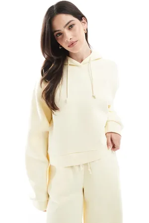 Miss Selfridge Sudadera amarillo crema con capucha y sisas caídas de (parte de un conjunto)-Neutro
