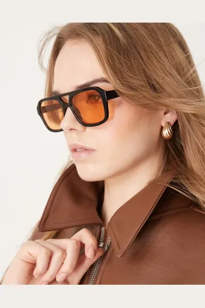 ASOS Gafas de sol de estilo aviador con lentes color melocotón de