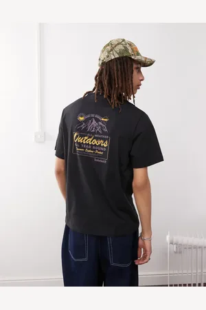 Timberland Camiseta negra con estampado trasero de paisaje de montaña de