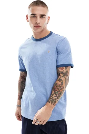 Farah Camiseta claro con ribetes marino Groves de