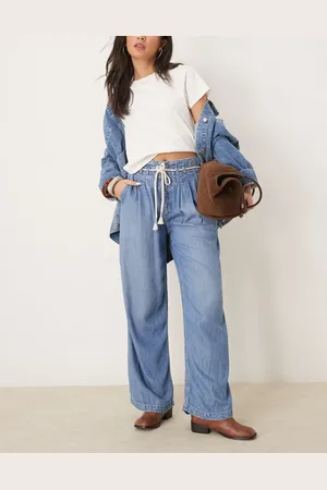 Free People Vaqueros azul claro sin cierres con cintura entallada Dakota de