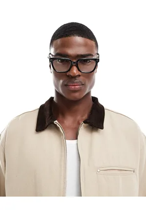 ASOS Gafas de sol estilo retro negras con cristales claros de