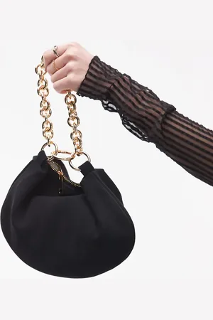 Topshop Clutch de ante con asa de cadena Gemima de