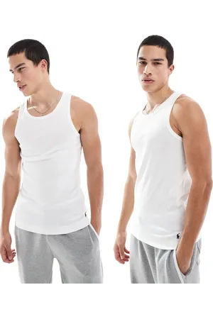 Ralph Lauren Pack de 2 camisetas blancas sin mangas de estar por casa de -Blanco
