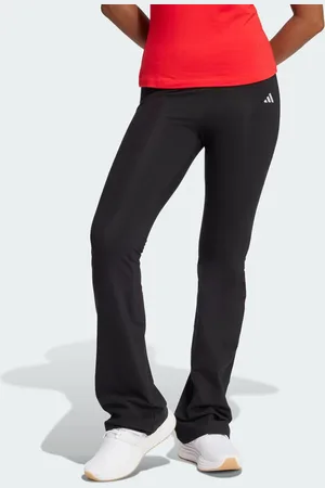 adidas Leggings negros y blancos de campana con logo pequeño Essentials de adidas