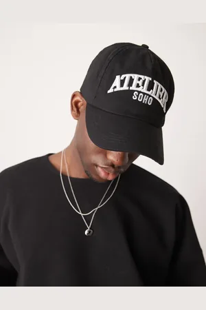 ASOS Gorra de béisbol negra con detalle gráfico de