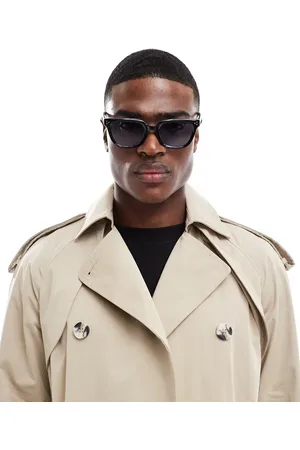 ASOS Gafas de sol negras retro con lentes azules de
