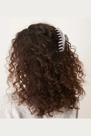 DesignB London Pinza para el cabello blanca y negra efecto marmoleado de