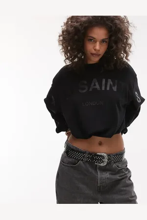 AllSaints Sudadera negra con logo a tono Biggy Aster de