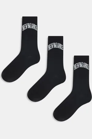 New Balance Pack de 3 pares de calcetines deportivos negros de -Multicolor