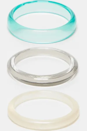 ASOS Pack de 3 pulseras rígidas con detalle de resina de