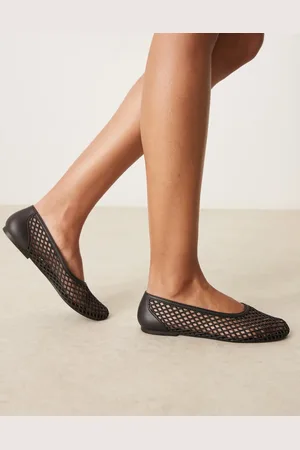 ASOS Bailarinas negras con diseño entretejido de gel Lattitude de -Negro
