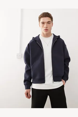 Weekday Sudadera con capucha y cremallera de tejido efecto neopreno Simon de