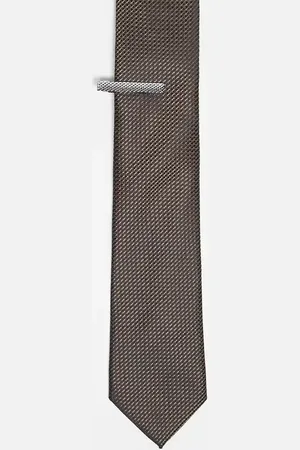 ASOS Set color topo de corbata y pasador de corbata de -Marrón