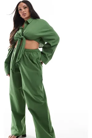 Esmée Pantalones playeros verde exclusivos de Esmée Curve (parte de un conjunto)