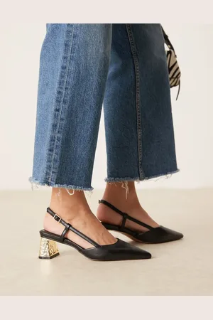 ASOS Zapatos negros destalonados elegantes de tacón medio de