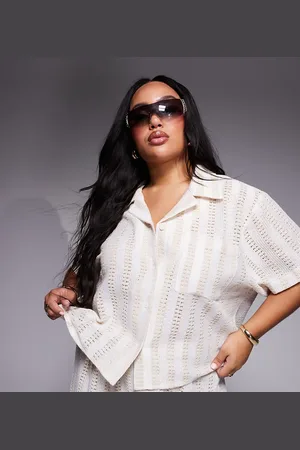 South Beach Camisa y crema con patrón estilo mosaico de croché de -Neutro