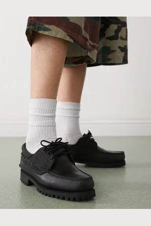 Timberland Náuticos negros con 3 ojales de cuero de Authentic