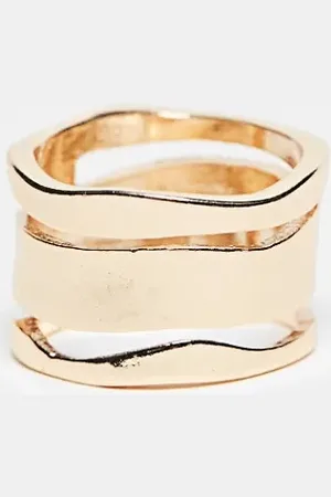 ASOS Anillo con diseño apilado efecto fundido de