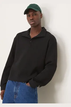 ASOS Sudadera negra de corte cuadrado extragrande con sisas caídas y cuello alzado de tejido gofrado cepillado de
