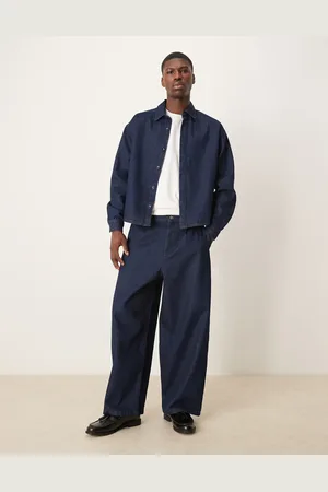 ASOS Vaqueros de vestir azul añil lavado de corte bombacho holgado con pinzas de (parte de un conjunto)